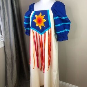 NWT Vintage Handmade Native Embroidered Sun Ribbon Dress M